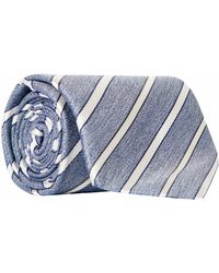 Canali - Diagonal Stripe Silk Tie Blue/white - Lyst