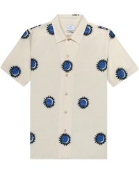 Paul Smith - Ss Embroidered Sunflower Shirt Off-white/ Blue - Lyst