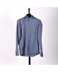 BOSS - Hugo Casual Fit Herringbone Shirt Steel Blue - Lyst