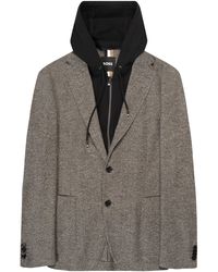 BOSS - Hugo C-hanry Slim Fit Zip-up Hooded Jacket Medium Grey - Lyst
