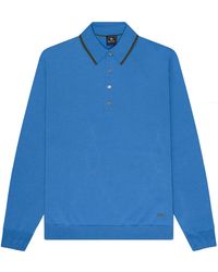 Paul Smith - Ps Knitted Merino Wool Ls Polo Powder Blue - Lyst