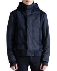 Emporio Armani Hooded Bomber Jacket Navy - Blue
