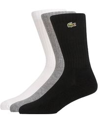 Lacoste - Sport High-cut Socks Three-pack Grey Chine/white/black - Lyst