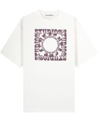 Acne Studios - 'edlund Circus' Logo Oversized T-shirt Off White - Lyst