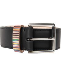 Paul Smith - Signature Stripe Keeper Leather Belt Black - Lyst