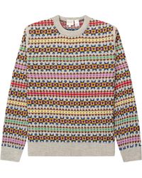 Paul Smith - Intarsia Crewneck Knit Sweater Multi - Lyst