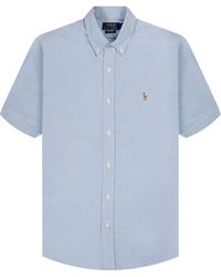 Polo Ralph Lauren - Custom Fit Ss Oxford Shirt Blue - Lyst