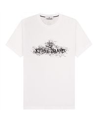 Stone Island - Institutional Two Print T-shirt White - Lyst