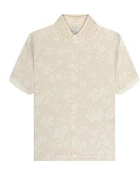 Paul Smith - Floral Jacquard Full Button Ss Polo Cream - Lyst