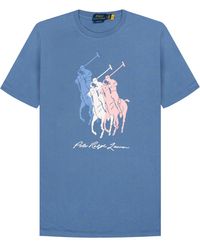 Polo Ralph Lauren - Pony Motif Print T-shirt Nimes Blue - Lyst