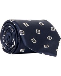 Canali - Wonky Square Silk Tie Navy - Lyst