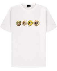 Paul Smith - Ps Wheels Print T-shirt White - Lyst