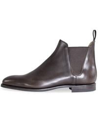 Crockett & Jones - 'chelsea Viii' Burnished Calf Leather Boots Dark Brown - Lyst
