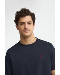 POLO CLUB - Maglietta Blu Marino A Maniche Corte E Ricamo Rigby Go - Lyst