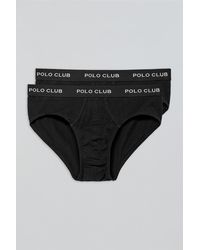 POLO CLUB - Pack Di Due Slip Neri Con Particolare - Lyst