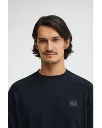 POLO CLUB - Maglione Cotolino Blu Marino A Maniche Raglan Con Logo - Lyst