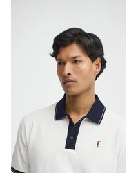 POLO CLUB - Polo Ecrù Con Dettagli A Contrasto E Ricamo Rigby Go - Lyst