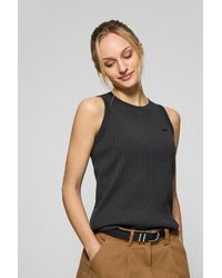POLO CLUB - Top Tamika A Coste Con Particolare Di Bottone Madreperla - Lyst