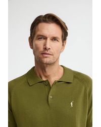 POLO CLUB - Maglione Verde Muschio A Maniche Corte E Con Colletto A Polo E Logo Rigby Go - Lyst