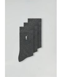 POLO CLUB - Set Uomo Con Tre Paia Di Calzini Grigio Scuro Con Logo Rigby Go - Lyst