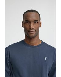 POLO CLUB - Maglietta Blu Denim A Maniche Lunghe, Fit Dritto Con Ricamo Rigby Go - Lyst