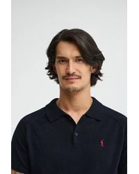 POLO CLUB - Maglione Blu Marino A Maniche Corte E Con Colletto A Polo E Logo Rigby Go - Lyst