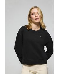 POLO CLUB - Felpa A Girocollo Nera Con Logo Ricamato Rigby Go - Lyst