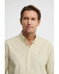 POLO CLUB - Camicia A Righe Verde Foglia, Regular Fit, Maniche Lunghe Con Ricamo Rigby Go - Lyst