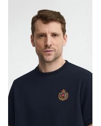 POLO CLUB - Maglietta Blu Marino A Maniche Corte Con Logo Nautico - Lyst