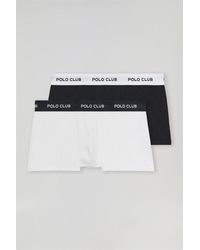 POLO CLUB - Pack Mit Zwei Boxershorts Weiß Und Schwarz Mit Logo - Lyst