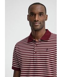 POLO CLUB - Polo A Righe Granata Ed Ecrù Con Logo Ricamato Rigby Go - Lyst