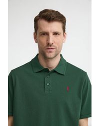 POLO CLUB - Polo Verde Bottiglia A Maniche Corte Con Logo Ricamato Rigby Go - Lyst