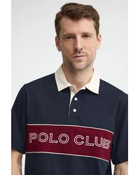 POLO CLUB - Polo Rugby Blu Marino Con Ricamo - Lyst