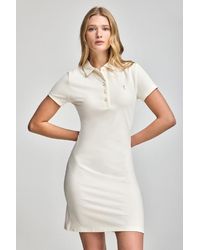 POLO CLUB - Vestito A Polo Ecrù Con Logo Rigby Go - Lyst