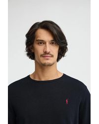 POLO CLUB - Maglione Blu Marino A Girocollo E Logo Rigby Go - Lyst