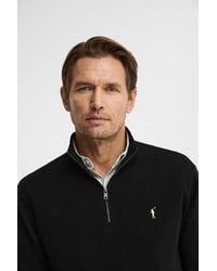 POLO CLUB - Maglione Nero Con Collo A Cerniera Con Logo Rigby Go - Lyst