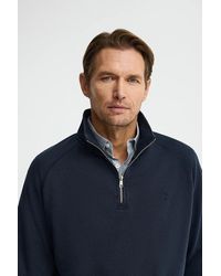 POLO CLUB - Felpa Blu Marino Con Collo A Cerniera E Ricamo Rigby Go - Lyst