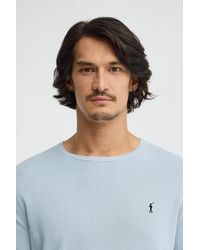 POLO CLUB - Maglione Blu Chiaro A Girocollo E Logo Rigby Go - Lyst