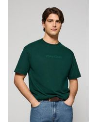 POLO CLUB - Maglietta Verde Smeraldo A Maniche Corte E A Girocollo Con Logotipo - Lyst