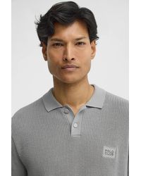 POLO CLUB - Maglione Grigio A Maniche Corte E Colletto A Polo Con Toppa - Lyst