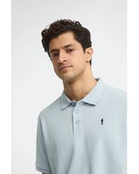 POLO CLUB - Polo Azzurro A Maniche Corte Con Logo Ricamato Rigby Go - Lyst