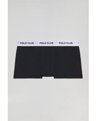 POLO CLUB - Boxer Noir Et Blanc Avec Logo - Lyst