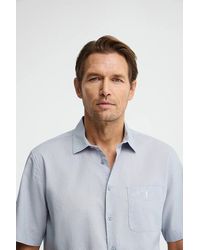 POLO CLUB - Camicia Cotolino Azzurra A Maniche Corte E Regular Fit Con Logo Rigby Go - Lyst