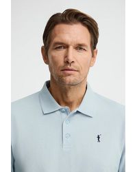 POLO CLUB - Polo Azzurro A Maniche Lunghe, Regular Fit Con Ricamo Rigby Go - Lyst