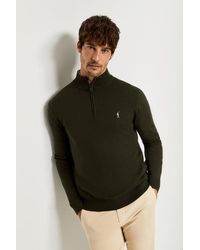 POLO CLUB - Schlichter Pullover Waldgrün Mit Hohem Kragen, Reißverschluss Und Rigby Go Logo - Lyst