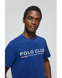 POLO CLUB - Basic-T-Shirt Königsblau Mit Markantem Aufdruck Auf Der Brust - Lyst