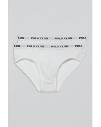 POLO CLUB - Pack Di Due Slip Bianchi Con Particolare - Lyst