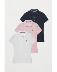 POLO CLUB - Pack Mit Drei Poloshirts Mit Rigby Go Logo, Marineblau, Weiß Und Rosa - Lyst