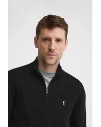 POLO CLUB - Cardigan Nero Con Cerniera Completa E Logo Rigby Go - Lyst