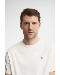 POLO CLUB - Maglietta Ecrù A Maniche Corte E Ricamo Rigby Go - Lyst